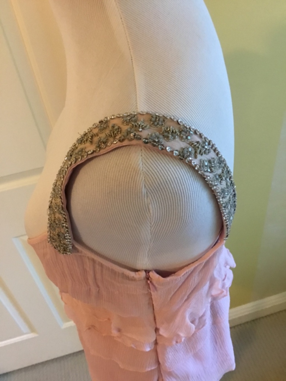 Elie Tahari Silk Chiffon Pink Camisole - Hand-Beaded - Size Medium Petite - Y2K